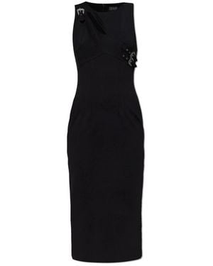 Versace Jeans Couture Kleid Mit Dekorativer Applikation Und Schlitz - Schwarz