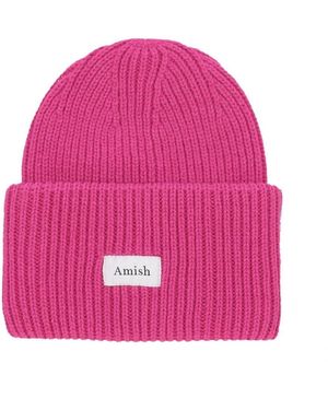 AMISH Knock Out Wollmischung Beanie - Pink