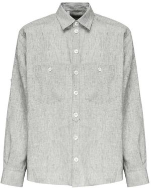 Dolce & Gabbana Oversized Leinenhemd Grau