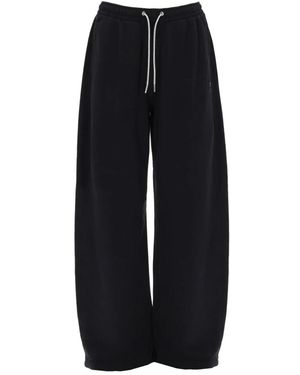 Alexander Wang Broeken ,Zwart ,Mid Rise Sweat Pant W/ Rhinestone Drawcord