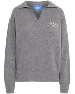 Ball Maglione polo in maglia medium grey melange - Grigio