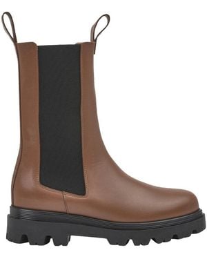 Flattered Schoenen ,Bruin ,Leer Scandinavische Chic Mid-Calf Laarzen