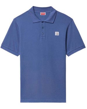 KENZO Winter Holidays Besticktes Slim-Fit-Poloshirt - Blau