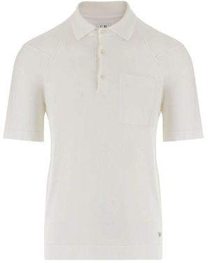 C.P. Company Baumwoll-Poloshirt Mit Logodetail - Weiß