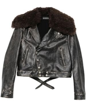 Ann Demeulemeester Leather Jackets - Zwart