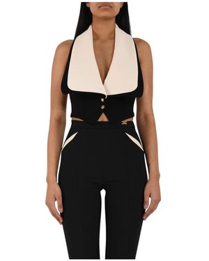 Elisabetta Franchi Vests - Black