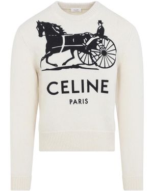 Celine Rundhals-Pullover Aus Kaschmir - Weiß