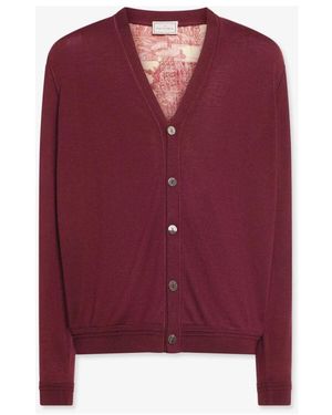 Pierre Louis Mascia Tricot Cardigan Wolle - Lila