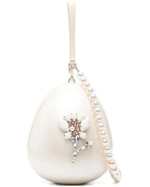Simone Rocha Tassen ,Wit ,Leer Large Egg Bag