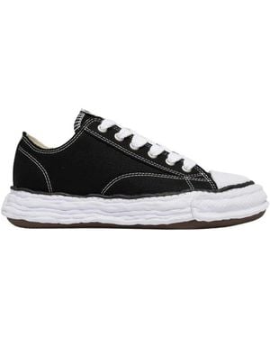 Maison Mihara Yasuhiro Sneakers minimal in tela con design artigianale - Nero