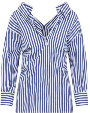 Givenchy Overhemden ,Blauw ,Katoen Gestreept Overhemd Met Inkepingen