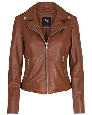 Btfcph Jassen ,Bruin ,Leer Jacket With Straight Big Zippe Skind 10576