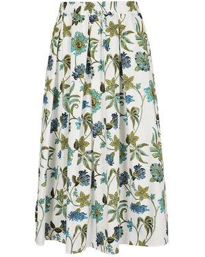 Fay Rokken ,Wit ,Katoen Geprinte Poplin Midi Rok - Groen