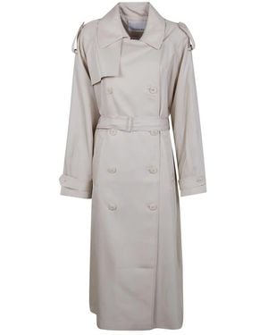 Frankie Shop Jassen ,Leer Veyron Fluid Twill Trenchcoat - Grijs
