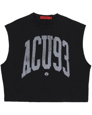 Acupuncture Sleeveless Tops - Nero
