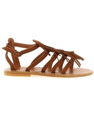 K. Jacques Schoenen ,Bruin ,Leer Fregate Platte Sandalen