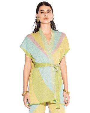 Akep Jassen ,Veelkleurig ,Cardigan Con Scollo A V - Groen