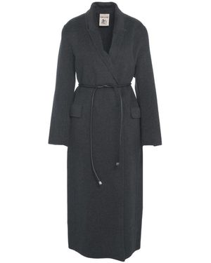 Semicouture Belted Coats - Zwart