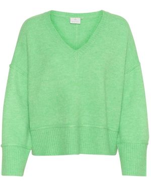 Kaffe V-Neck Knitwear - Verde