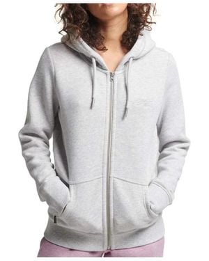 Superdry Vintage Logo Embroidered Zip Hoodie - Grau