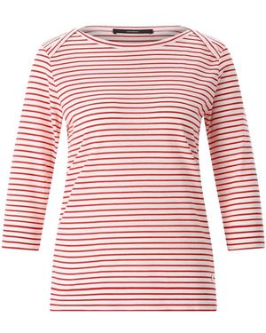 Windsor. Gestreepte 3/4 Mouw Shirt - Rood