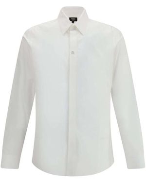 Fendi Elegantes Ff-Detailhemd - Weiß
