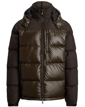 Ralph Lauren Jassen ,Bruin ,Nylon The Gorham Two-Tone Down Jacket - Zwart