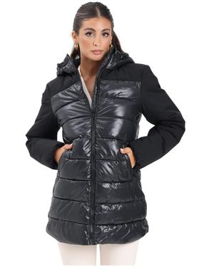 Jacqueline De Yong Schwarze Stepp-Pufferjacke