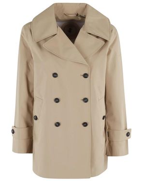 Save The Duck Double-Breasted Coats - Natural