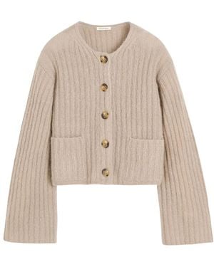 By Malene Birger Gerippter Cardigan Pullover - Natur