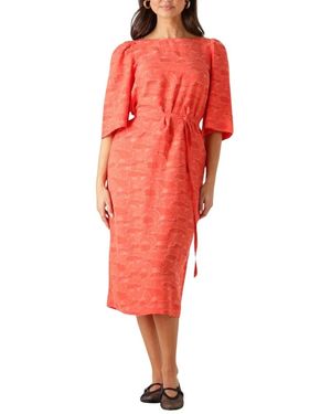 Object Oranges Midi-Kleid Mit 3/4 Ärmeln - Rot
