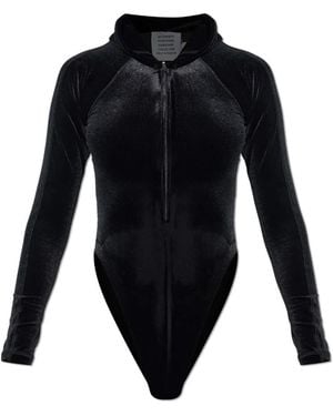 Vetements Velvet Bodysuit Mit Kapuze - Blau