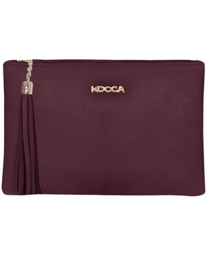 Kocca Tassen ,Paars ,Leren Handtas Met Afneembare Kettingriem