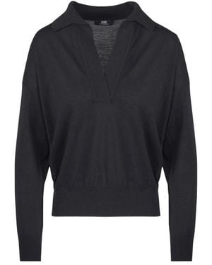 Alpha Studio V-Neck Knitwear - Bleu