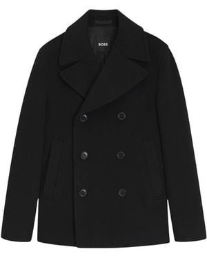 BOSS Double-Breasted Coats - Negro