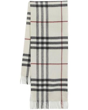 Burberry Rectangular Check Cashmere Scarf - Grey