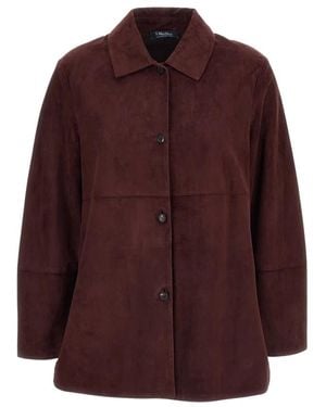 Max Mara Leather Jackets - Purple