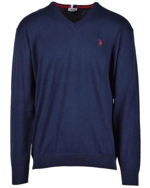 U.S. POLO ASSN. V-Neck Knitwear - Blue