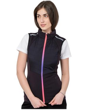 EA7 Jassen ,Zwart ,Polyester Reflecterend Vest Met Capuchon - Blauw