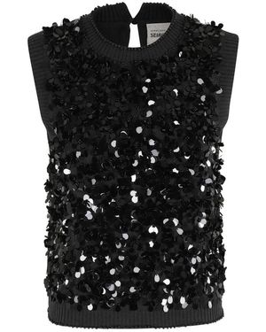 Semicouture Round-Neck Knitwear - Black