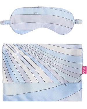 PUCCI Zijden Satijnen Slaapmasker - Blauw