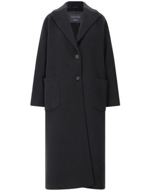 Cinzia Rocca Luxe Wol Kasjmier Maxi Jas - Zwart