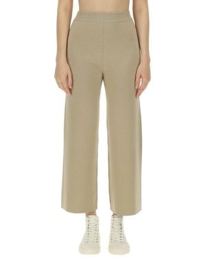 KENZO Broeken ,Bruin ,Wol Logo Patch Cropped Broek - Naturel