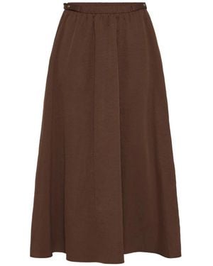 Ichi Midi Skirts - Brown