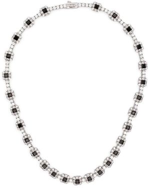 DARKAI Princess Cut Kristall-Halskette - Mettallic
