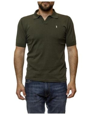 Refrigue Tops ,Groen ,Katoen Polo Knit Logo