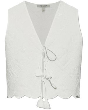 AllSaints Jassen ,Wit ,Katoen Mona Vest - Grijs