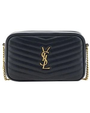 Saint Laurent Calf Leather Bos Taurus Shoulder Bag - Blue