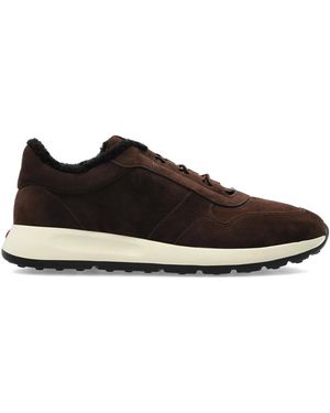 Tod's Schoenen ,Bruin ,Suède Suède Lage Sneakers - Zwart