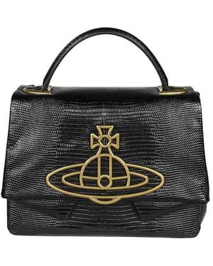 Vivienne Westwood Stilvolle Handtasche Mit Geknöpfter Klappe - Schwarz